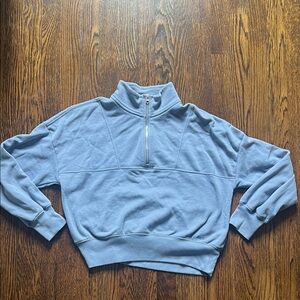 Abercrombie Kids Light Blue half zip Fleece Pullover size 13/14